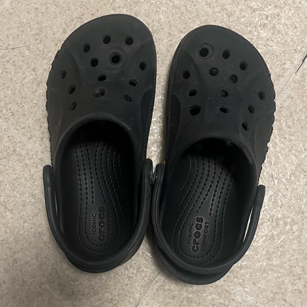 Crocs Kids Black Clogs size 11c